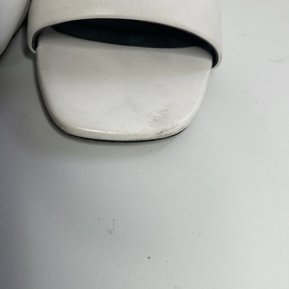 Rebecca Minkoff Aceline Leather Cylinder Heel Mule Sandals in White Size 7 - Picture 4 of 8